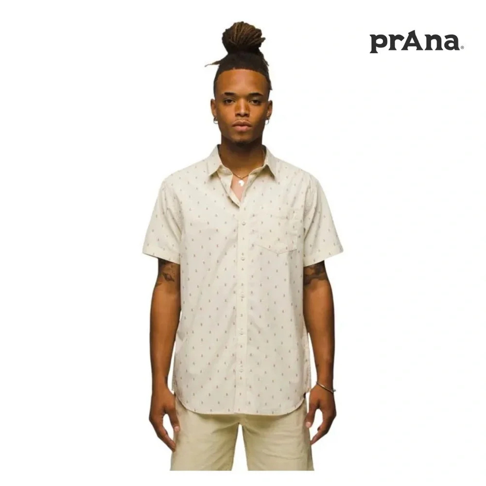 NWT Prana Tinline Shirt Yarrow Rocks Size M Cream